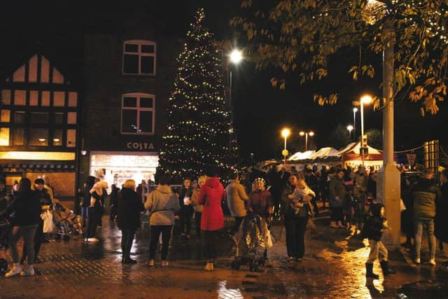 Visitors enjoying the light switch on event at Sutton