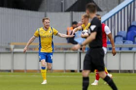 Stephen Quinn takes the congratulations after his early equaliser during the pre-season match against Rotherham Utd at the One Call Stadium, 22 July 2023  
Photo credit : Chris Holloway / The Bigger Picture.media