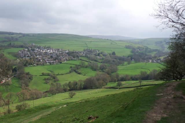 The village of Rainow from Kerridge Hill.