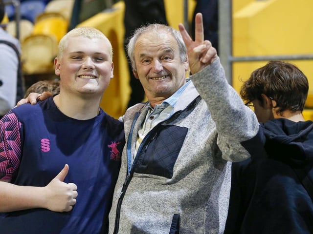 Mansfield Town fans ahead of the win over Grimsby Town.