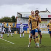 Stags go ahead during the Sky Bet League 2 match against Notts County FC at the One Call Stadium, 03 Feb 2024, Photo credit Chris & Jeanette Holloway / The Bigger Picture.media
