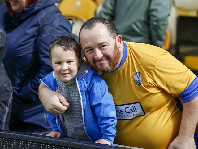 Mansfield Town fans ahead of the win over Stockport County.