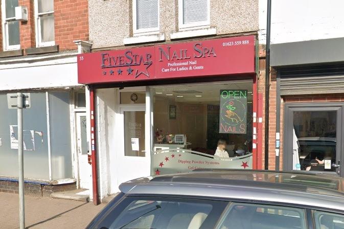 Five Star Nail Spa at Outram St, Sutton-in-Ashfield NG17 4BG: Rated 4.9 stars out of 55 reviews on Google.