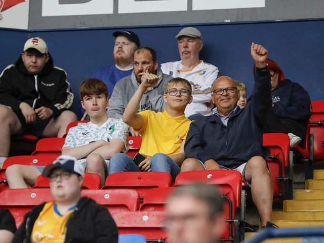 Stags fans at Bolton on Tuesday.