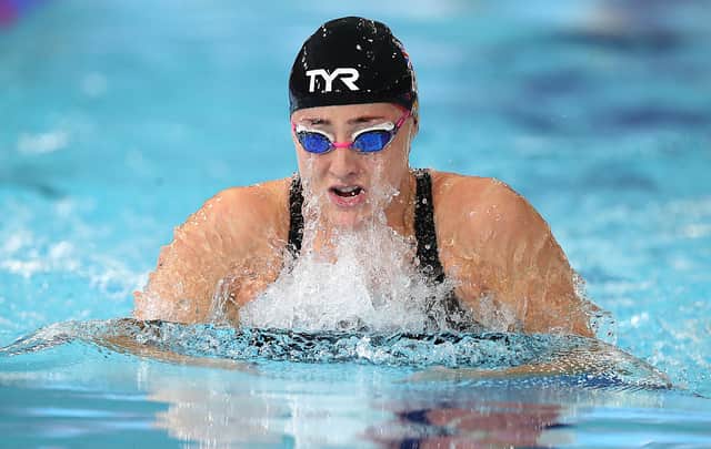 Molly Renshaw in action at the women's 100m breaststroke at the European Short Course Swimming Championships in Glasgow. (Photo by Ian MacNicol/Getty Images)