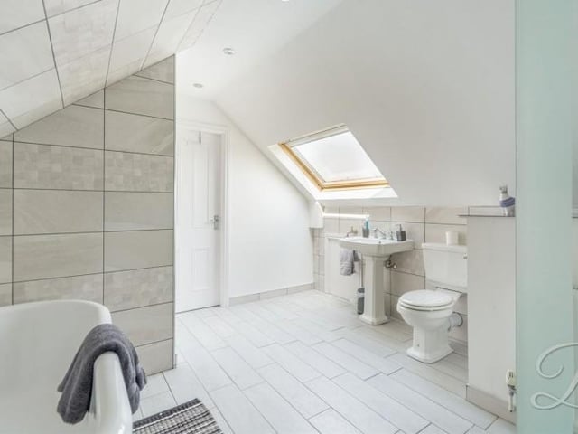 The squeaky-clean bathroom on the second floor from a different angle.