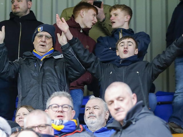 Mansfield Town fans enjoy victory at Tranmere Rovers.