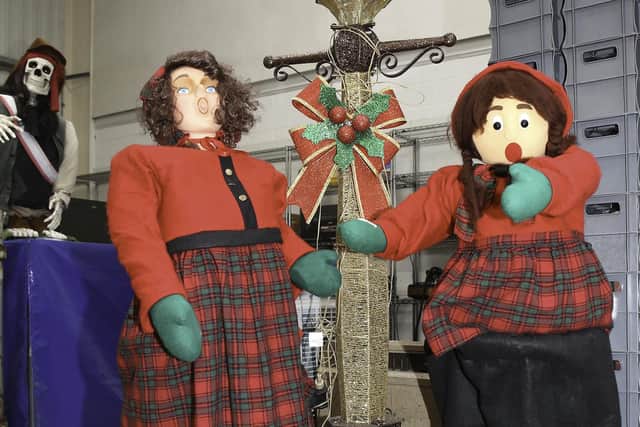 The life-size carol singers from one of the shops