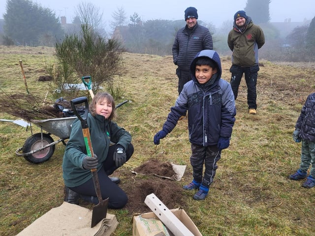 The first tree is planted
