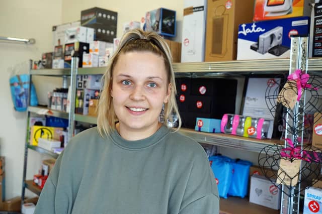 Mansfield Wildlife rescue, new charity shop in Shirebrook. Here is Cheryl's daughter, Ashlie Martins .