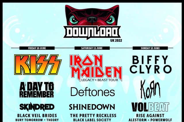 Download Festival lineup poster