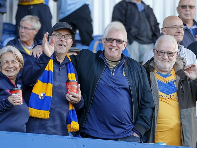 Mansfield Town fans ahead of the win over Grimsby Town.
