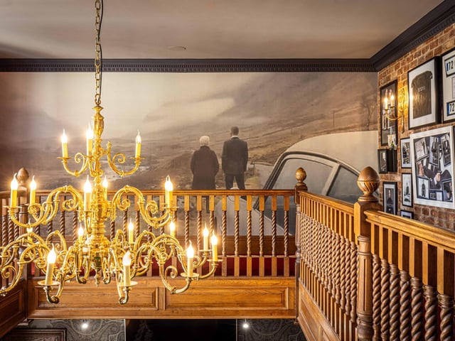 Giant portrait pictures depicting scenes from the movies adorn most walls inside the 11,000 sq ft majestic property.