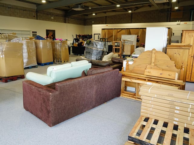 Plenty of space for donations on the shop floor.