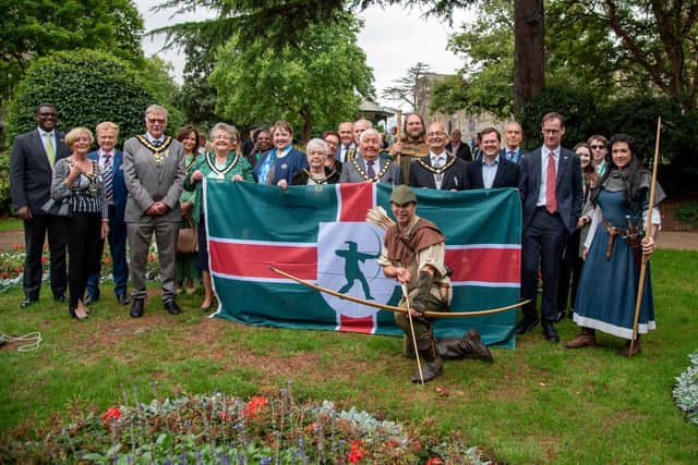 A flag-raising ceremony took place at Newark Castle
