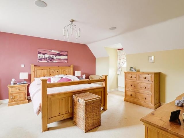 Another view of the master bedroom, where a good night's sleep is almost guaranteed. The small Velux window faces the back of the house.