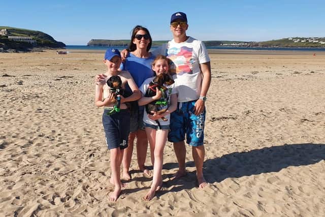 Amie Whitehouse, pictured with husband Simon and children Charlie and Phoebe, will climbing Ben Nevis this weekend