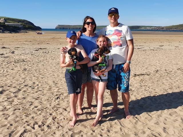 Amie Whitehouse, pictured with husband Simon and children Charlie and Phoebe, will climbing Ben Nevis this weekend