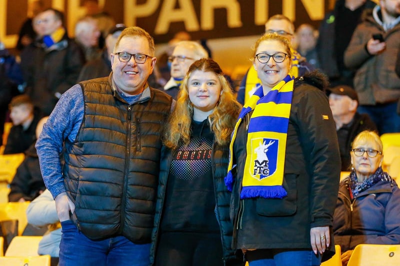 Mansfield Town fans ahead of the 3-1 defeat at Port Vale.
