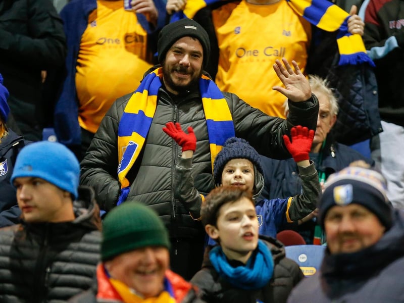 Mansfield Town's faces in the crowd against Swindon Town.