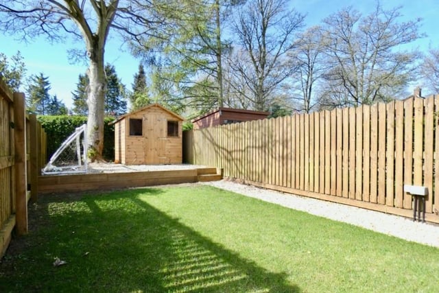 The summer house is a pleasant addition to the back garden at the £380,000-plus property.