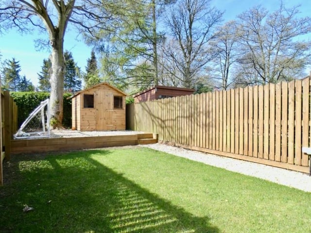 The summer house is a pleasant addition to the back garden at the £380,000-plus property.