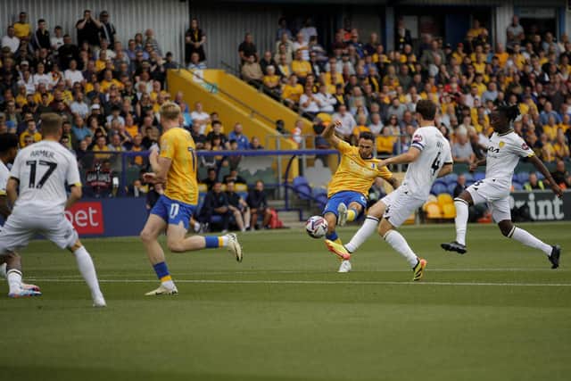 Action during the Sky Bet League 1 match against Burton Albion FC at the One Call Stadium, 17 Aug 2024, Photo credit Chris & Jeanette Holloway / The Bigger Picture.media