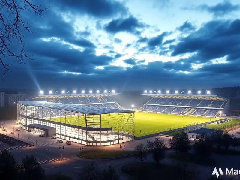 This is just one of the stunning options of how Mansfield Town's One Call Stadium could look in 2040, according to AI.