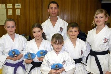 Sensei Paul Jalam pictured in 2006 with members of Ollerton Karate Club.