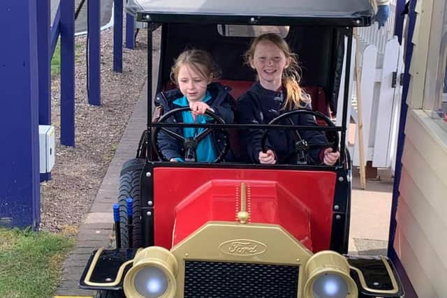 Setting off in the Sodor Classic Cars in Thomas Land.