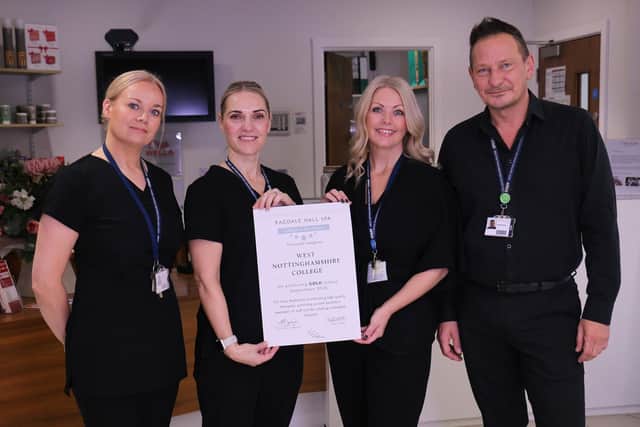 (Left to right Amy Stirland-Fell, programme area leader for hairdressing, beauty therapy and make-up artistry, Kate Taylor, beauty therapy teacher, Suzanne Szepeta, teaching head of department for hairdressing and beauty therapy and Nicholas Thorpe, head of department for apprenticeships, adult and commercial.