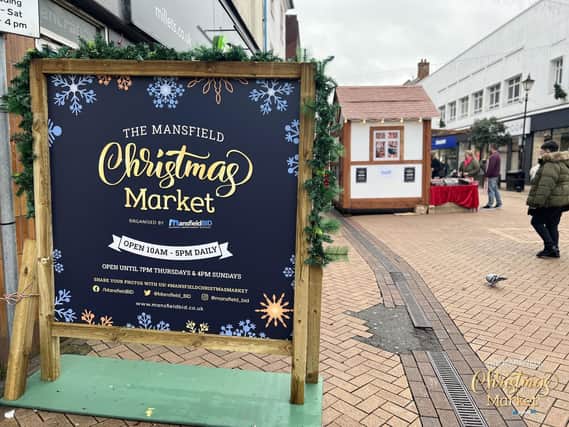 Mansfield Christmas market on West Gate.