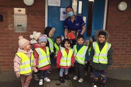 Youngsters from Cherubs Wynndale day nursery went out into the community to spread a little Christmas spirit around their neighbourhood.
