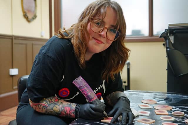Danielle Rhodes does nipple tattoos at Tabula Rasa, Chesterfield