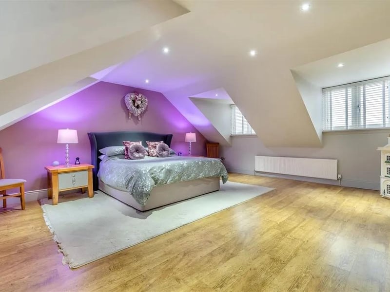 One of the stunning bedrooms in this luxurious property