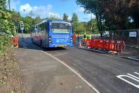 Work on the new bus lane at Cinderhill Island is now complete. Photo: Submitted