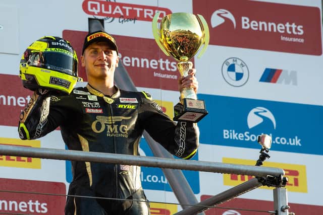 Kyle Ryde after third place finish at Brands Hatch. Photo by Michael Hallam.