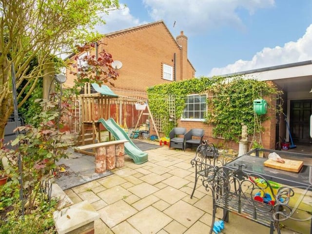 A close-up of the pleasant patio seating area at the back. A lovely spot during the summer.