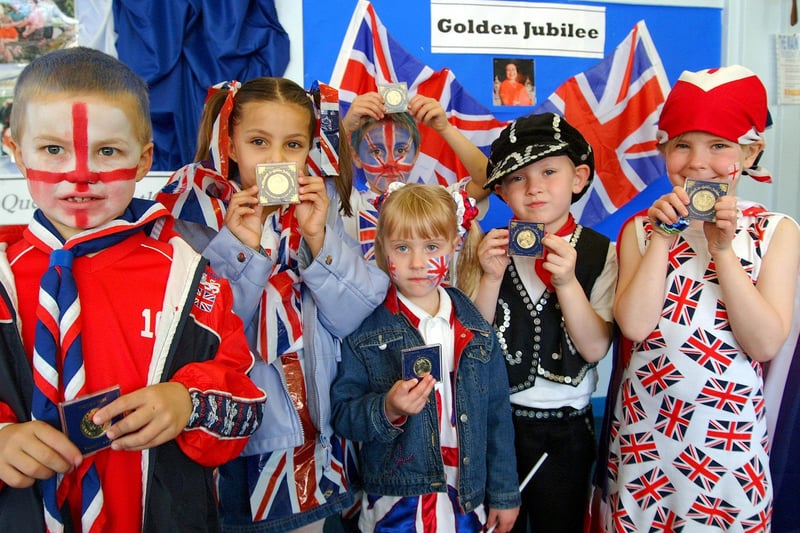 Children taking part in the Queen's Golden Jubilee celebrations