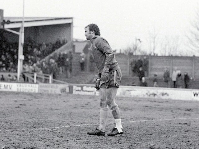 Stags took a point from a home game with Blackpool back in March 1979 as fans watch on from the open terracing. It was watched by a crowd of 4,829.