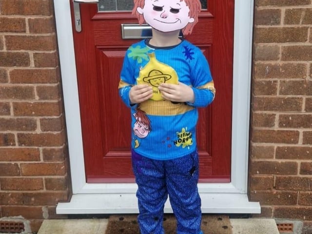 Owen aged 7 from Mansfield Woodhouse as Horrid Henry. The whoopee cushion went down a treat in the classroom...