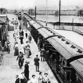 People travelling from Butterley Station in 1912, showing the leisure use of railways increasing. The station and a section of line has since been restored by the Midland Railway Trust.