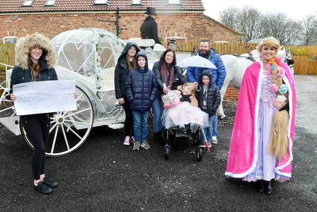 Chloe Rose Askew, aged five was a Princess for a day - thanks to fundraising by Ruth Lamb aged 15 an Ashfield School pupil - from Kirkby in Ashfield.
