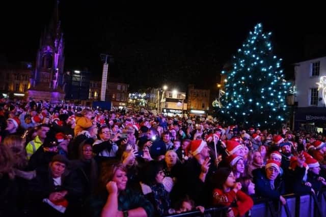 Thousands gathered in Mansfield town centre for last year's big Christmas lights switch-on. Photo: Brian Eyre