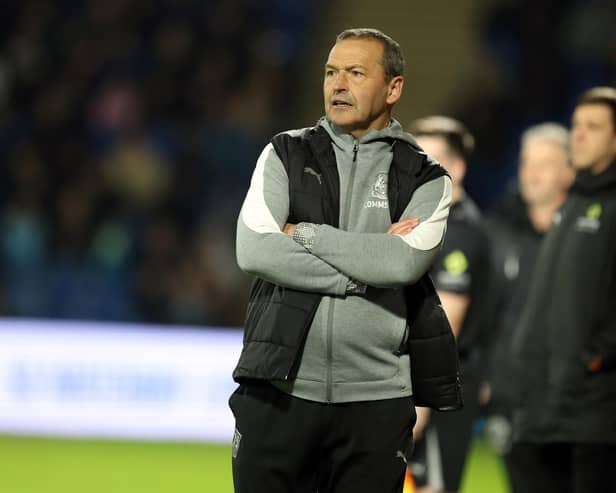 Northampton Town interim manager Colin Calderwood looks on during the Sky Bet League One match between Stockport County FC and Northampton Town at Edgeley Park on March 17, 2026 (Photo by Pete Norton/Getty Images)