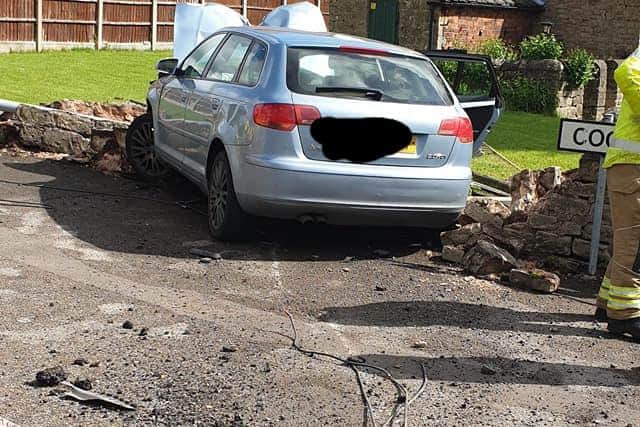 The scene was made safe by crews from Nottinghamshire Fire & Rescue Service. Photo: Nottinghamshire Fire & Rescue.