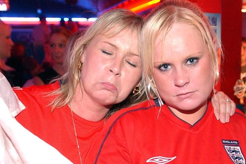 A sad day for these England fans in the Euro 2004 competition as their heroes lose out to Portugal.