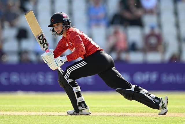 Charli Knott hit an unbeaten 63 from 43 balls as The Blaze beat Somerset.