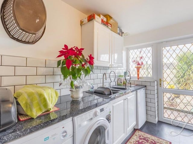 Even the utility room, which is next to the kitchen, has a bit of style about it! There is ample space and plumbing for additional appliances, including a washing machine, tumble dryer and dishwasher. It also comes complete with a range of units and cabinets, with worktop over, inset sink and drainer. The door leads into the garden.