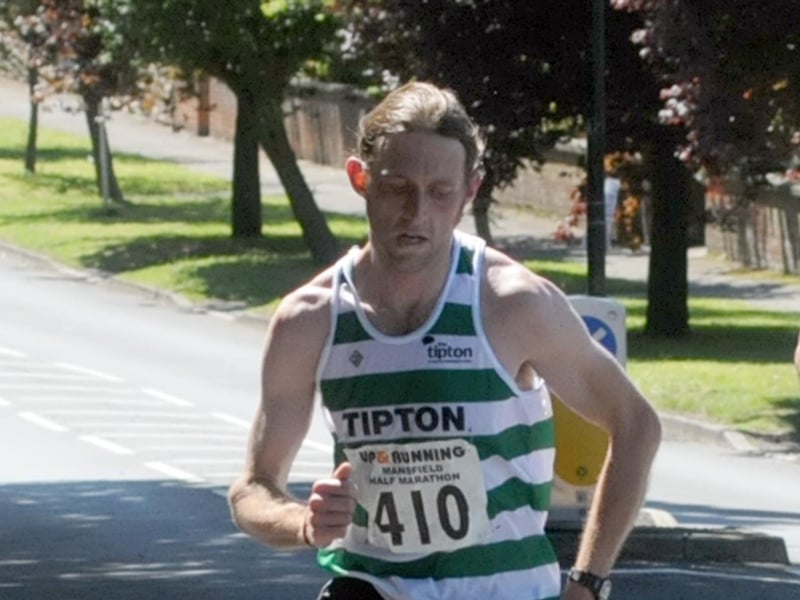 A runner breaks free during the 2009 Mansfield Half Marathon.